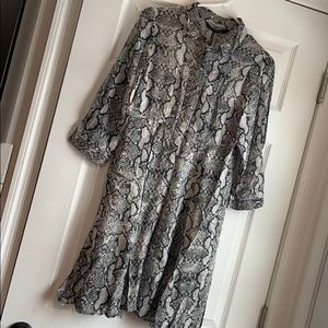 Zara gray and black snakeskin button up dress
